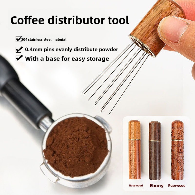 Coffee Distribution Tool - Wood Stainless Steel Coffee Powder Tamper