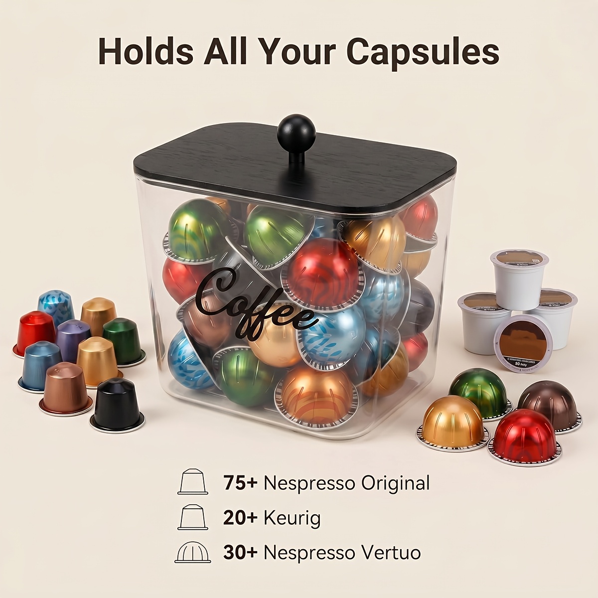 Coffee Pod Holder with Lids Pl - Coffee Equipment Rack review and price